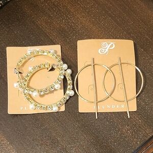 Formal Gold Hoop Earrings Set